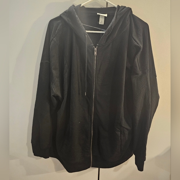 Ava & Viv Black Full Zip Hooded Sweatshirt NWT - Picture 1 of 6